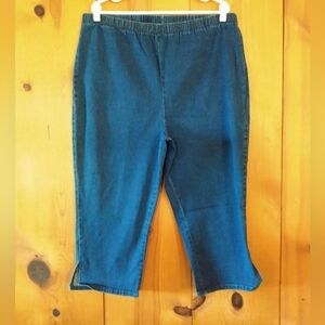 Just My Size Vintage Stretch Denim Capri Pull-On Pants